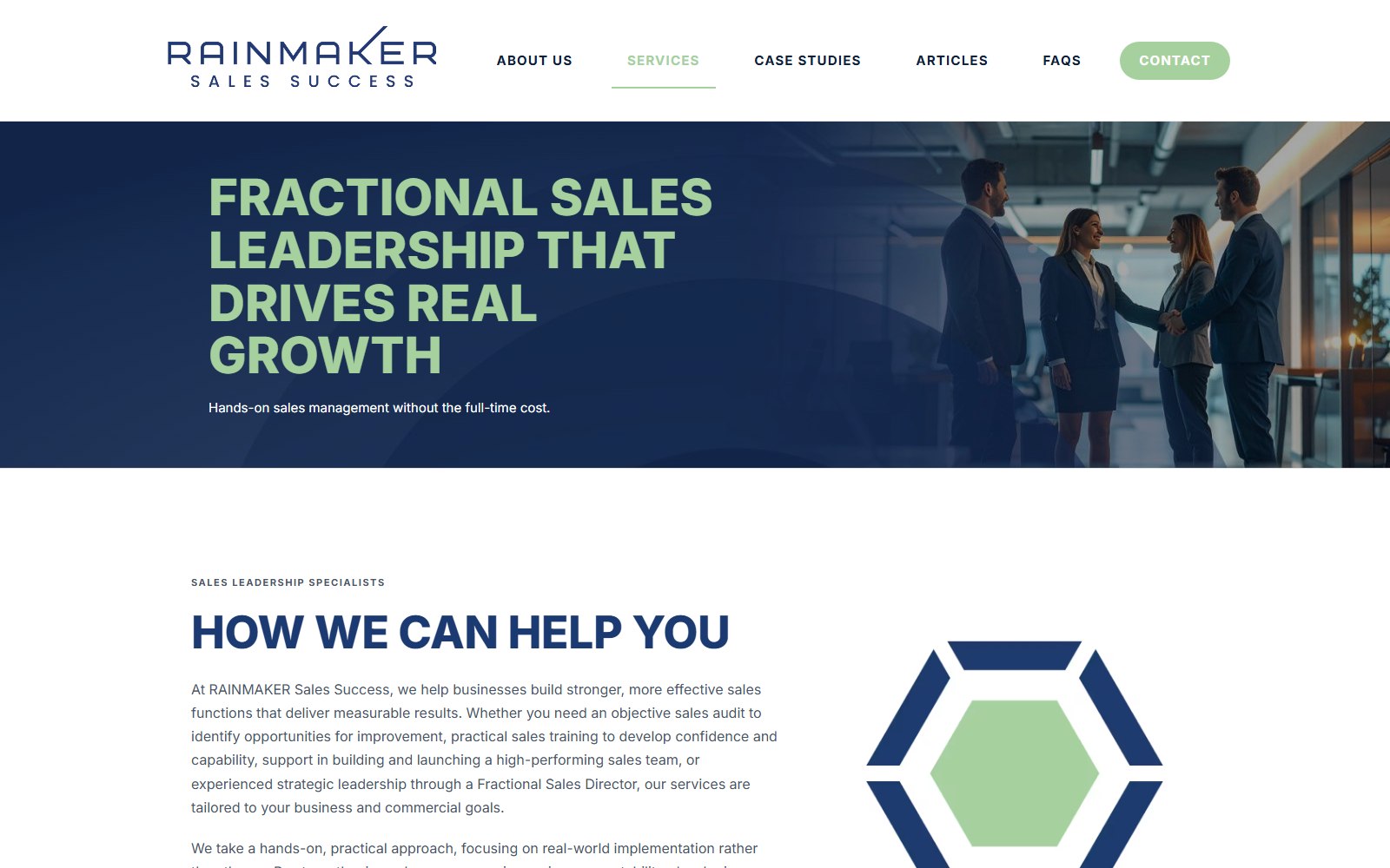 Rainmaker Sales Success services page
